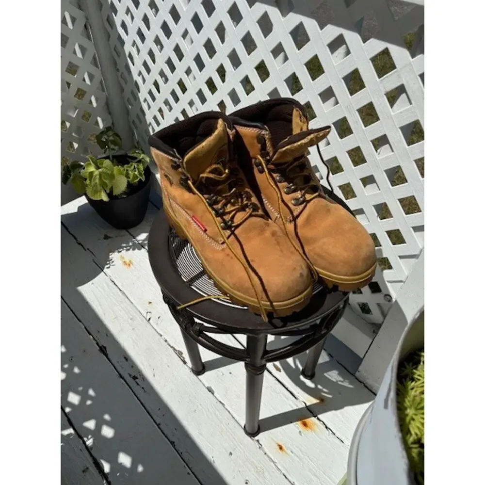Herman Survivors Waterproof Mens 6 1/2 M Beige Steel Toe Lace Up Work Boots
